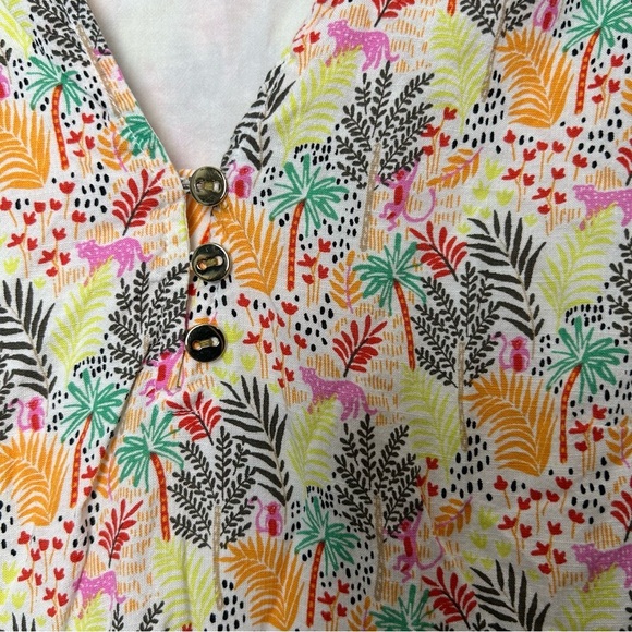 LOFT Paradise Tiger Monkey Jungle Print Mini Dress - Picture 4 of 8